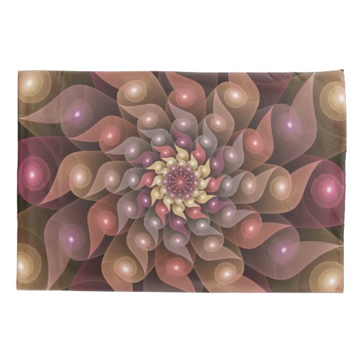 Surreal Shiny Flower Moderne Abstract Fractal Art Kussensloop (Achterkant)