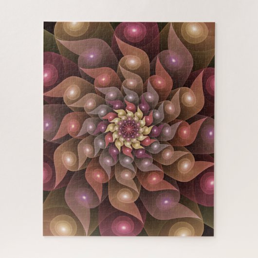 Surreal Shiny Flower Moderne Abstract Fractal Art Legpuzzel (Verticaal)