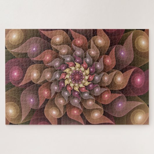 Surreal Shiny Flower Moderne Abstract Fractal Art Legpuzzel (Horizontaal)