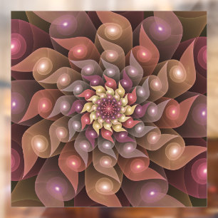 Surreal Shiny Flower Moderne Abstract Fractal Art Raamsticker