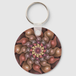 Surreal Shiny Flower Moderne Abstract Fractal Art Sleutelhanger
