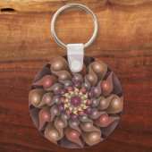 Surreal Shiny Flower Moderne Abstract Fractal Art Sleutelhanger (Voorkant)