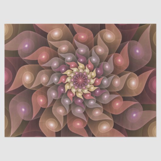 Surreal Shiny Flower Moderne Abstract Fractal Art Tissuepapier (Voorkant)