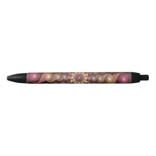Surreal Shiny Flower Moderne Abstract Fractal Art Zwarte Inkt Pen
