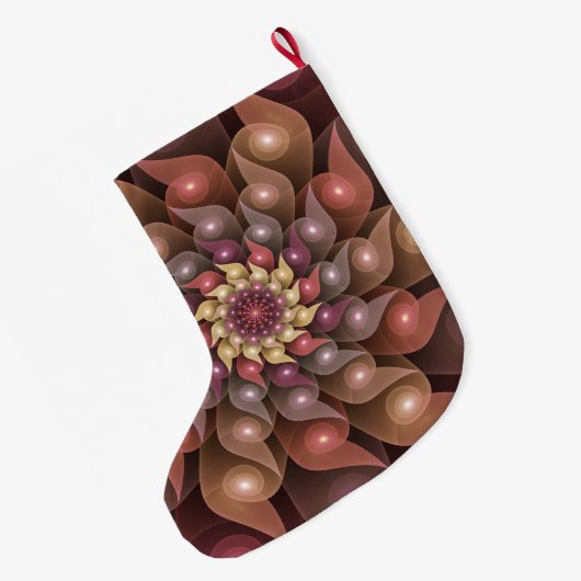 Surreal Shiny Flower Moderne Abstract Fractal Name Grote Kerstsok (Achterkant (Hangend))