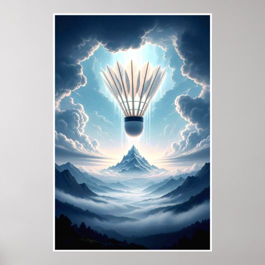 Surreal Shuttlecock Fantasy Landschap Poster (Voorkant)