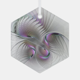 Surreal Shy Beauty Modern Abstracte fractal Art Glas Ornament
