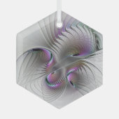 Surreal Shy Beauty Modern Abstracte fractal Art Glas Ornament (Voorkant)