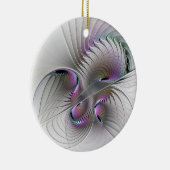 Surreal Shy Beauty Modern Abstracte fractal Art Keramisch Ornament (Rechts)