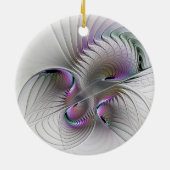 Surreal Shy Beauty Modern Abstracte fractal Art Keramisch Ornament (Achterkant)