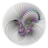 Surreal Shy Beauty Modern Abstracte fractal Art Keramische Knop (Voorkant)