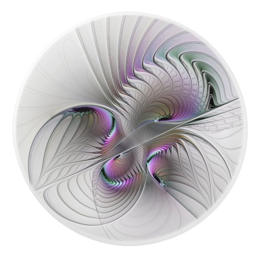 Surreal Shy Beauty Modern Abstracte fractal Art Keramische Knop (Voorkant)