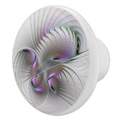 Surreal Shy Beauty Modern Abstracte fractal Art Keramische Knop (Rechts)