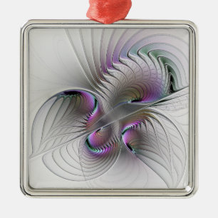 Surreal Shy Beauty Modern Abstracte fractal Art Metalen Ornament
