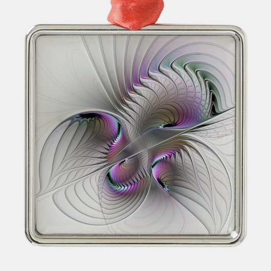 Surreal Shy Beauty Modern Abstracte fractal Art Metalen Ornament (Voorkant)
