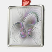 Surreal Shy Beauty Modern Abstracte fractal Art Metalen Ornament (Links)