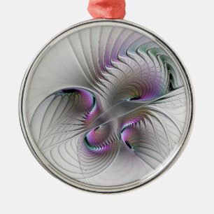 Surreal Shy Beauty Modern Abstracte fractal Art Metalen Ornament