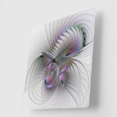 Surreal Shy Beauty Modern Abstracte fractal Art Vierkante Klok (Hoek)