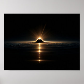 Surreal Silhouette Falling into Colorful Cosmic Vo Poster