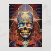 Surreal Skull Colorful Visionary Art Briefkaart (Voorkant)