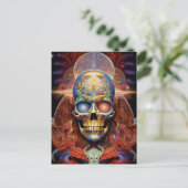 Surreal Skull Colorful Visionary Art Briefkaart (Staand voorkant)