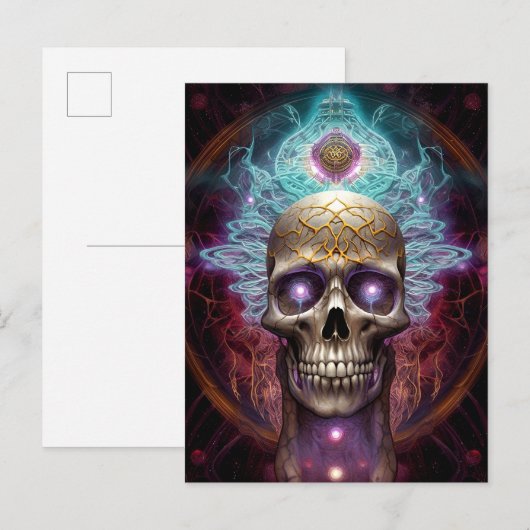 Surreal Skull Colorful Visionary Art Briefkaart (Voorkant / Achterkant)
