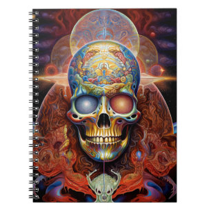 Surreal Skull Colorful Visionary Art Notitieboek