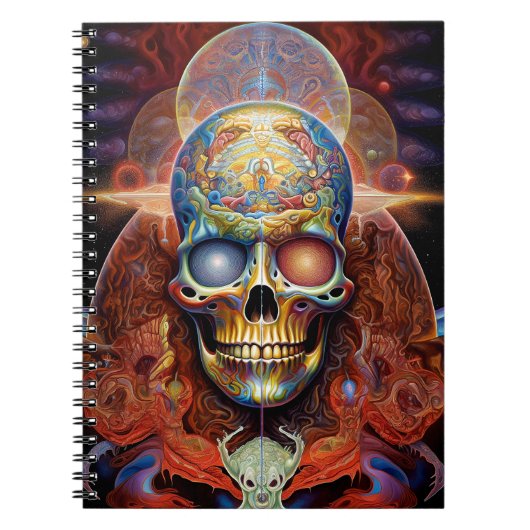 Surreal Skull Colorful Visionary Art Notitieboek (Voorkant)