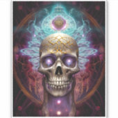 Surreal Skull Colorful Visionary Art Sticker (Voorkant)