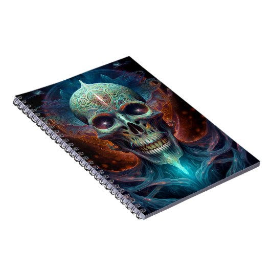 Surreal Skull Gothic Horror Art Notitieboek (Rechterzijde)