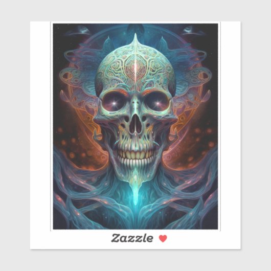 Surreal Skull Gothic Horror Art Sticker (Vel)