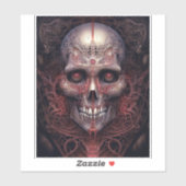 Surreal Skull Gothic Horror Art Sticker (Vel)