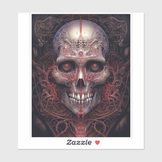 Surreal Skull Gothic Horror Art Sticker (Vel)