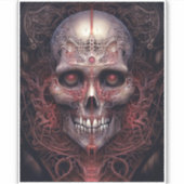 Surreal Skull Gothic Horror Art Sticker (Voorkant)
