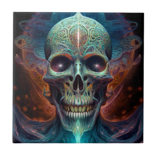 Surreal Skull Gothic Horror Art Tegeltje