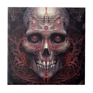 Surreal Skull Gothic Horror Art Tegeltje