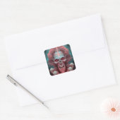 Surreal Skull Gothic Horror Art Vierkante Sticker (Envelop)