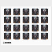 Surreal Skull Gothic Horror Art Vierkante Sticker (Vel)