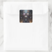 Surreal Skull Gothic Horror Art Vierkante Sticker (Tas)