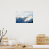 Surreal Sky en Clouds Waterverf schilderen Poster (Keuken)