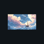Surreal Sky Sailing Boat Dreamscape Colorful Wall Canvas Afdruk<br><div class="desc">Bring a sense of wonder and imagination into your space with this surreal sky sailing boat wall art. This digital illustration features a dreamlike scene where a boat peacefully sails across the open sky, blending poetic surrealism with bold flat colors and soft vintage-style texture. The artwork combines clean vector-inspired shapes,...</div>