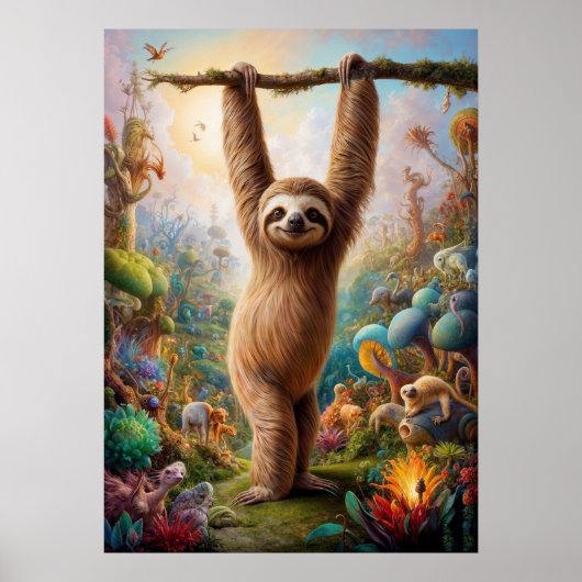 Surreal Sloth Safari Poster (Voorkant)