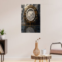 Surreal Smelting Clock Poster – Abstracte Droomkun