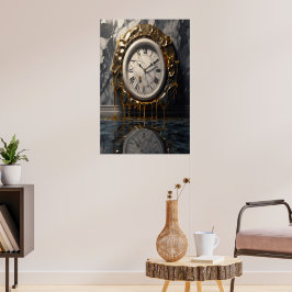 Surreal Smelting Clock Poster – Abstracte Droomkun