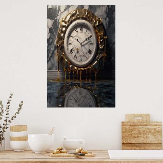 Surreal Smelting Clock Poster – Abstracte Droomkun (Keuken)