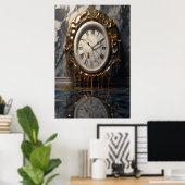Surreal Smelting Clock Poster – Abstracte Droomkun (Thuiskantoor)