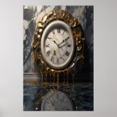 Surreal Smelting Clock Poster – Abstracte Droomkun (Voorkant)