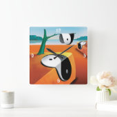 Surreal soft Yin Yang landscape clock. Vierkante Klok (Huis)