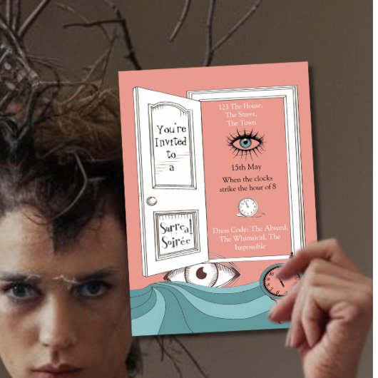 Surreal Soiree, Modern Surrealisme Feest, Bizar Kaart