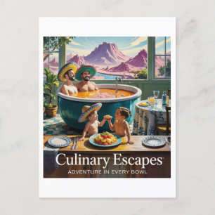 Surreal Soup Hot Tub Adventures Advertentie Briefkaart
